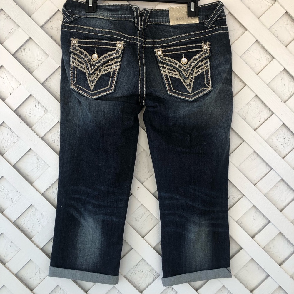 Vigoss The New York Capri Vintage Wash Embellished Flap Pocket
